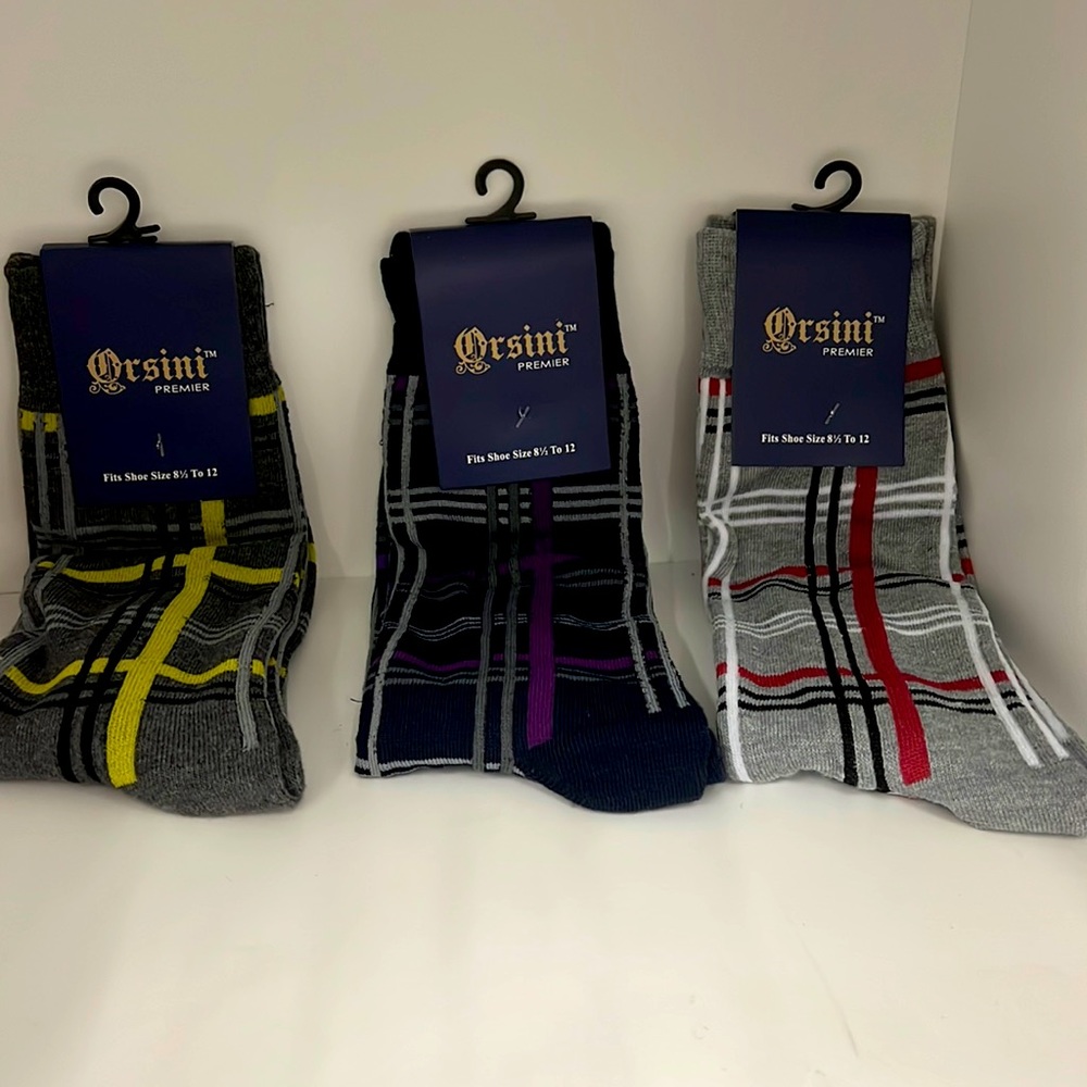 Mens Crew dress socks, set of 3 pairs.65% cotton, 25%polyester, 10% spandex